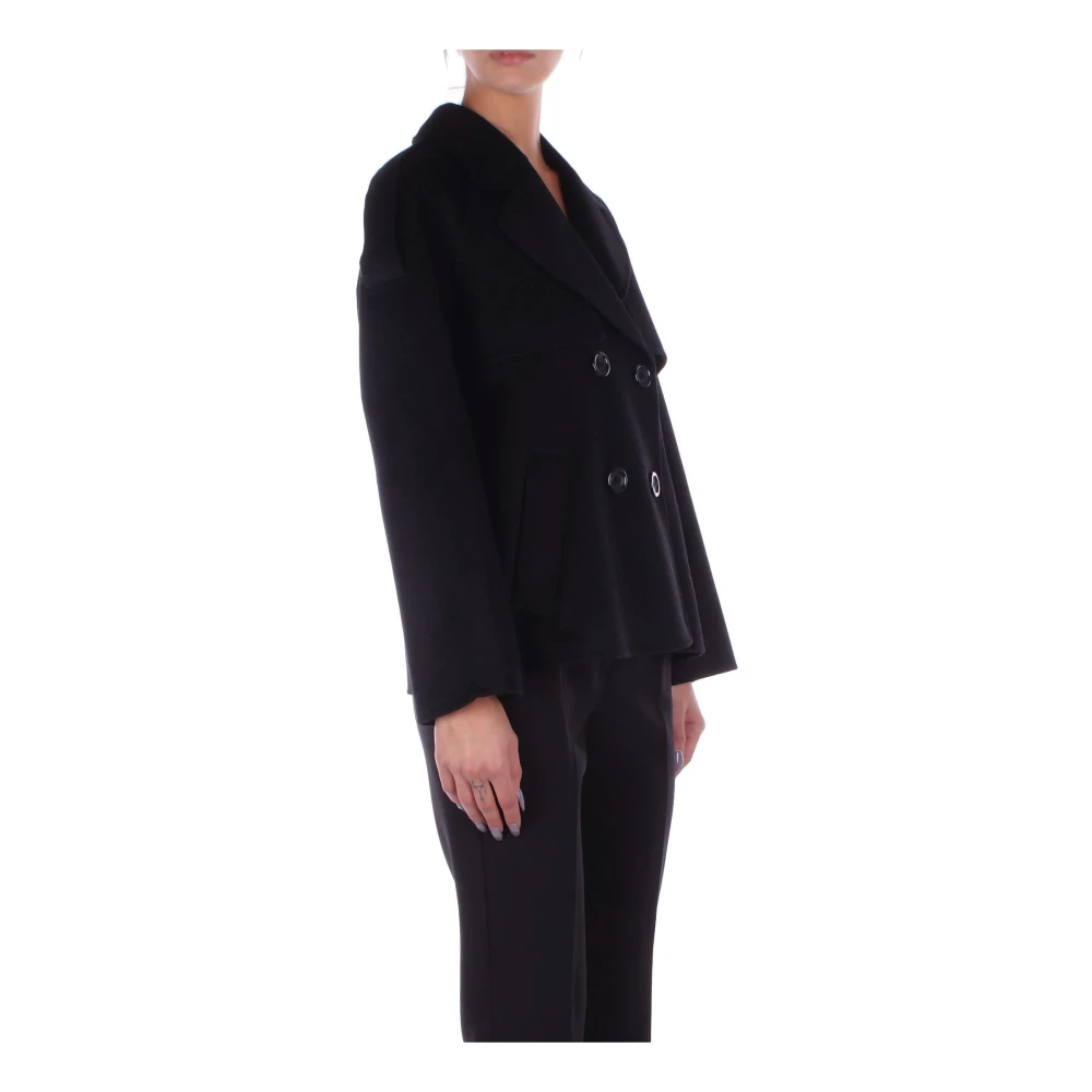 Liu Jo Zwarte Jassen Collectie 1 Knoopsluiting Black Dames