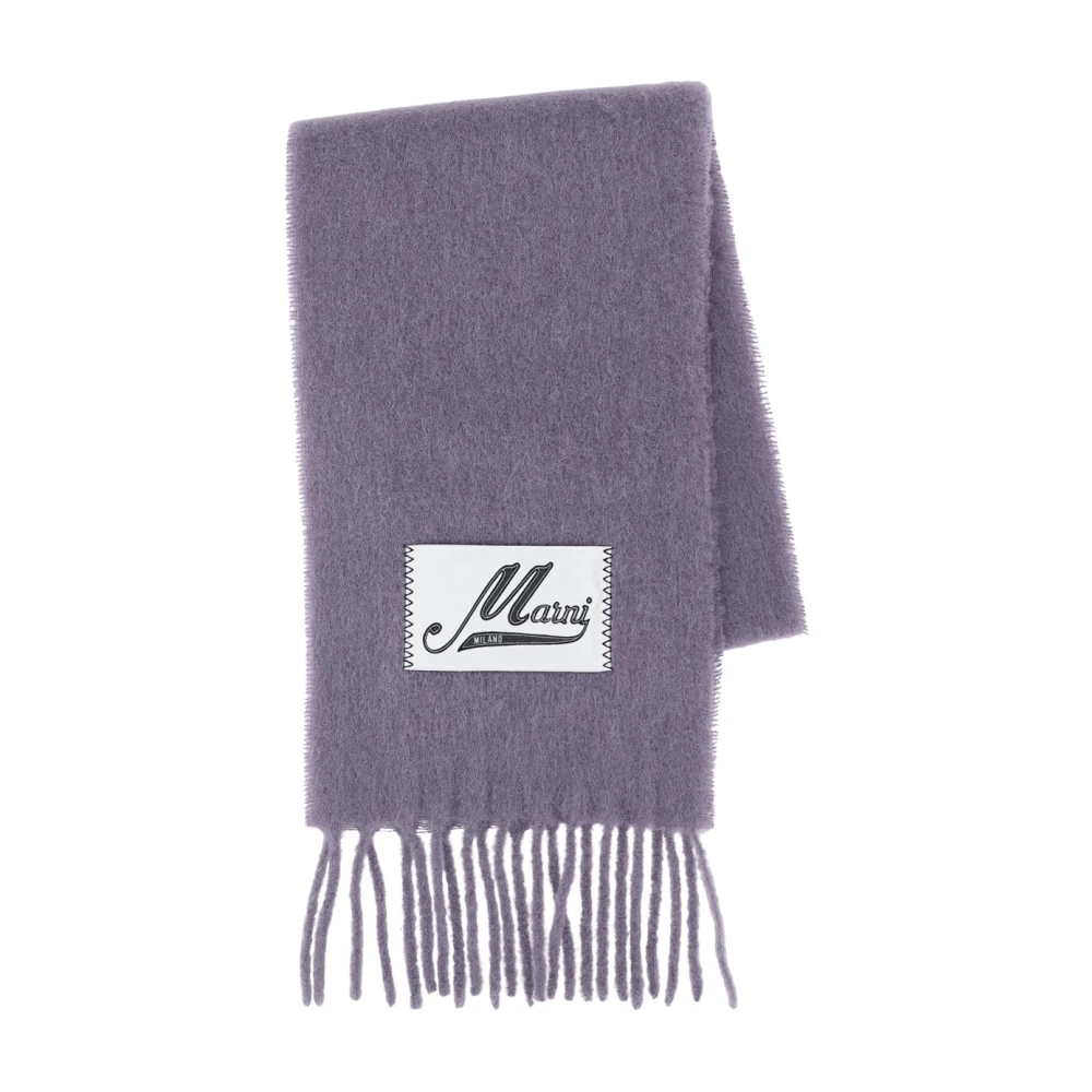 Marni Women's Purple Winter Scarves, One Size, Brushed Alpaca Scarf