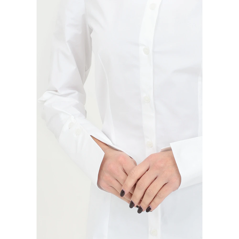 PATRIZIA PEPE Wit overhemd met lange mouwen Chic Style White Dames