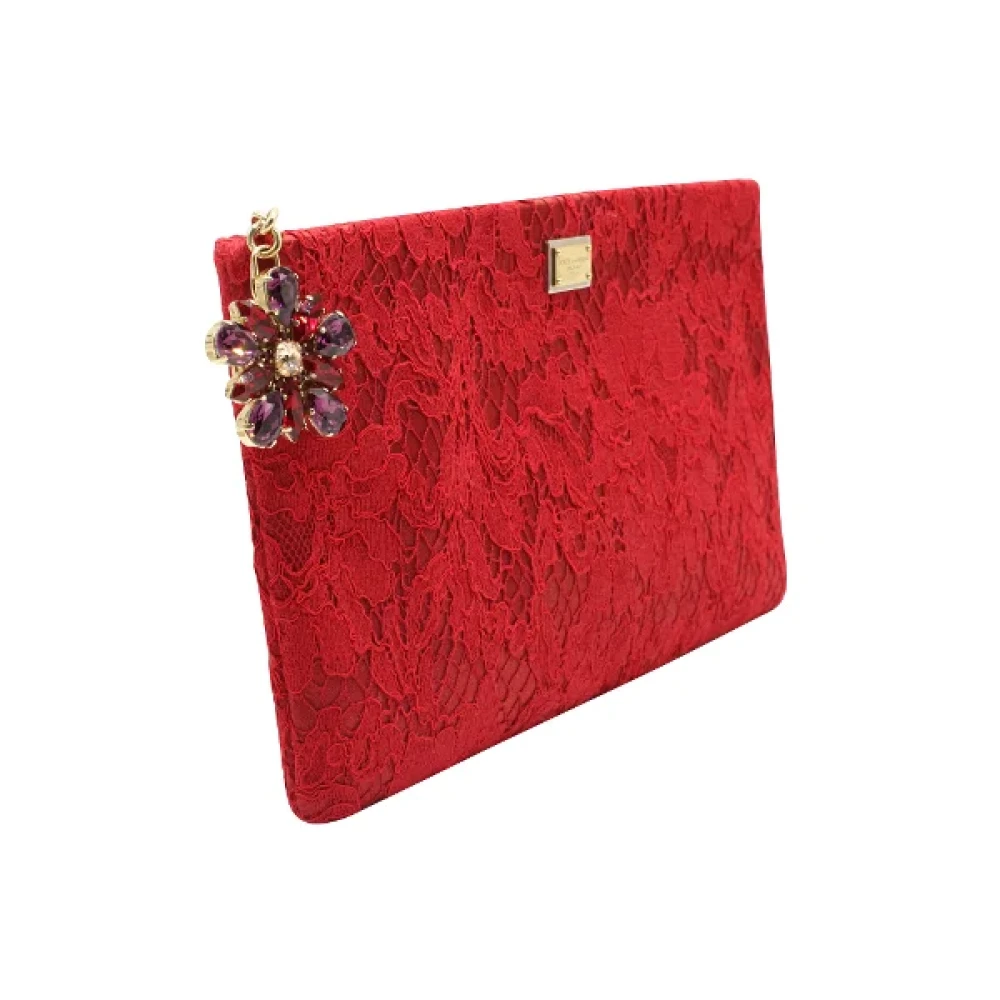 Dolce & Gabbana Pre-owned Canvas clutches Red Dames