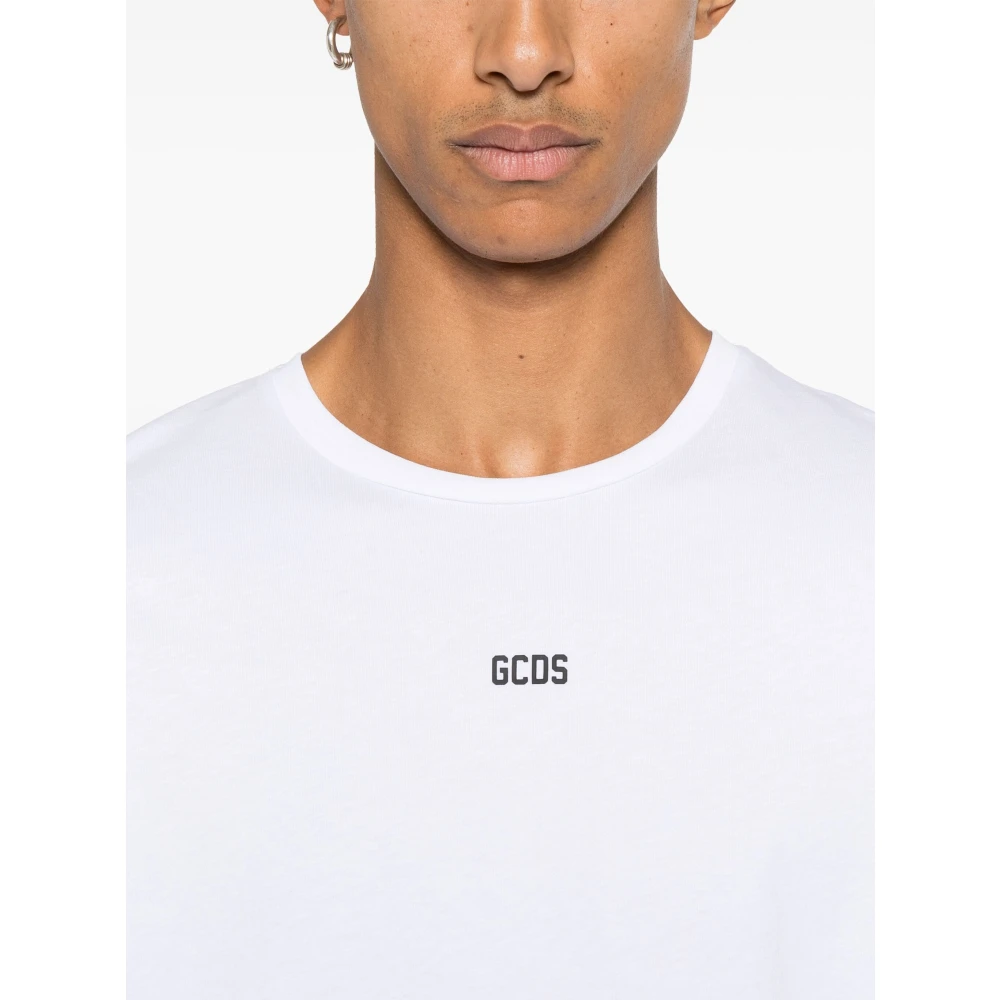 Gcds Wit Logo Regular T-Shirt White Heren