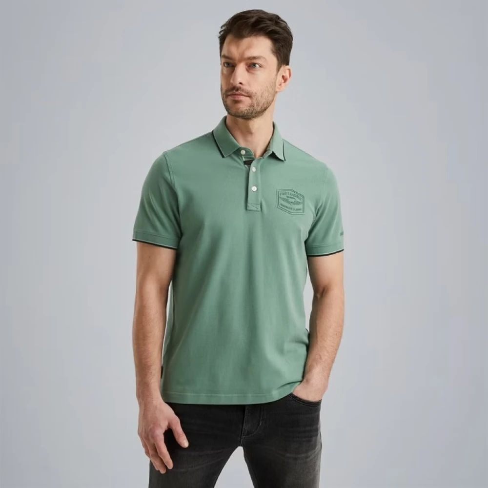 PME Legend Moderne Stretch Piqué Polo Shirt Green Heren