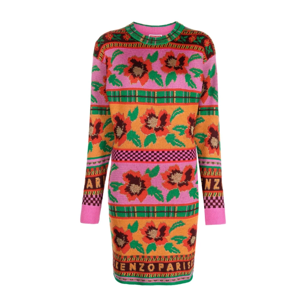 Kenzo Fair Isle Gebreide Jurk Multicolor Dames