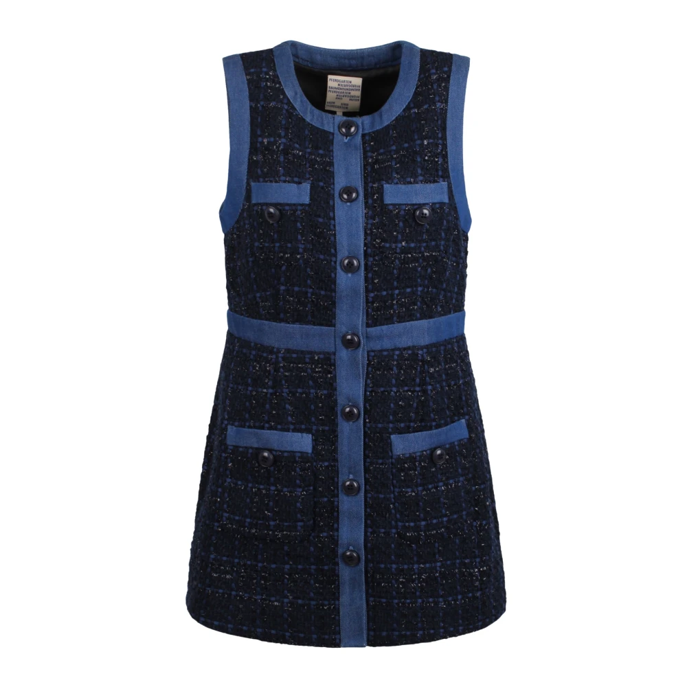 BAUM UND PFERDGARTEN TweedLurex Korte Jurk met Zakken Blue Dames