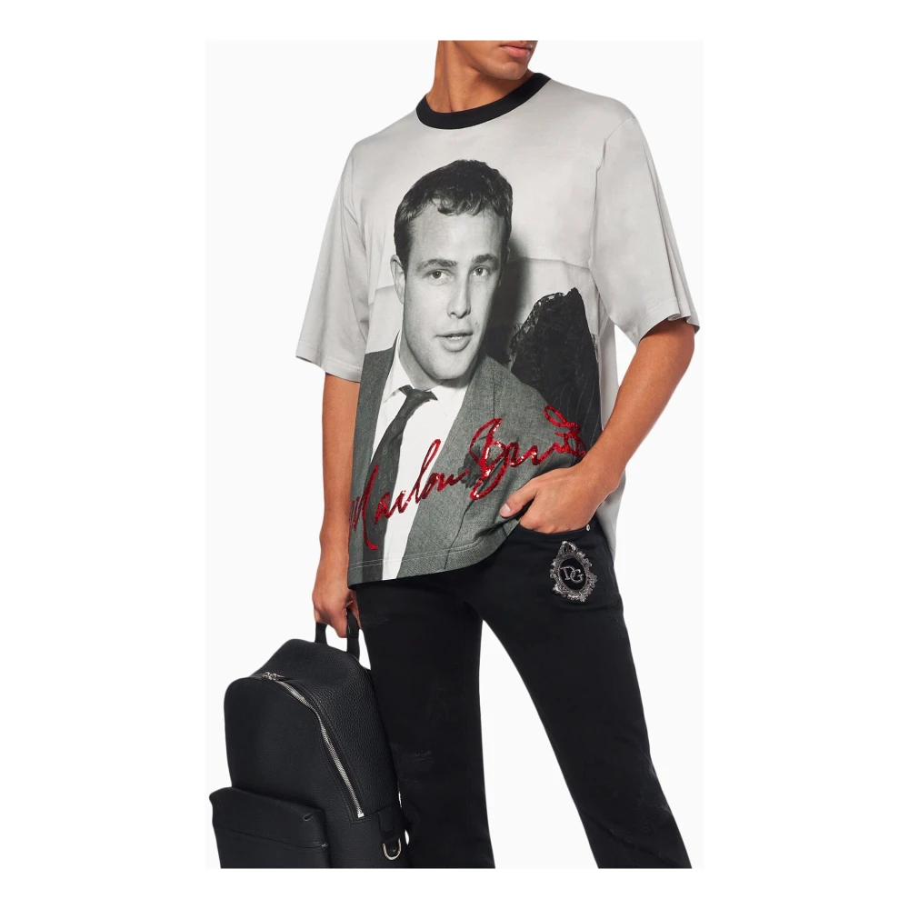 Dolce & Gabbana Marlon Brando Logo Print T-Shirt Multicolor Heren