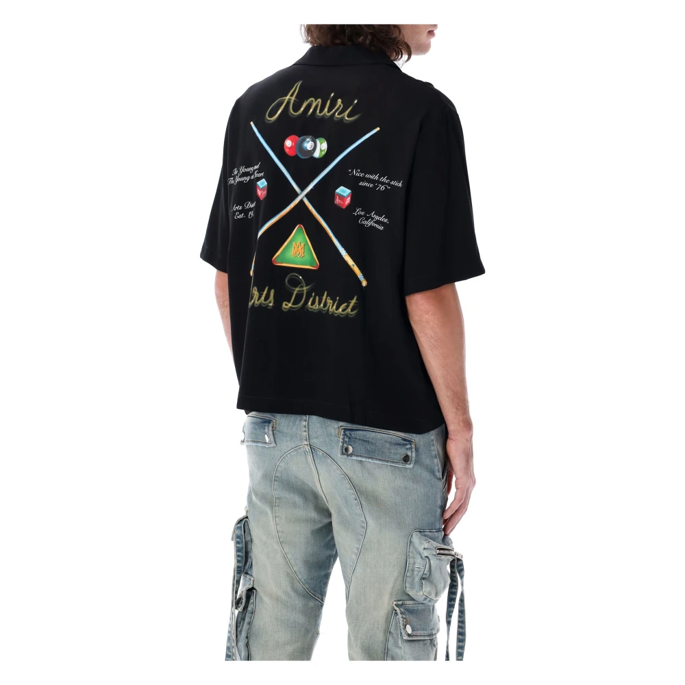 Amiri Zwarte Pool Cue Bowling Shirt Black Heren