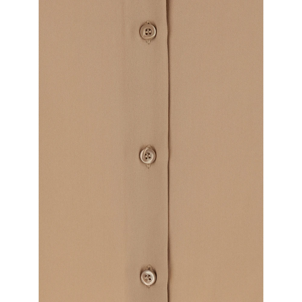 Semicouture Beige Zijde Blend Klassieke Kraag Shirt Beige Dames