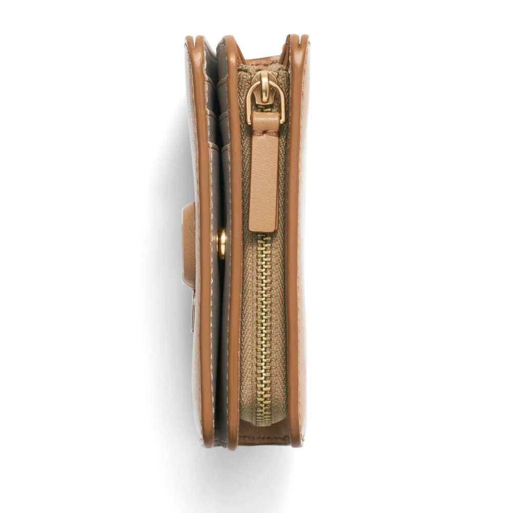 Marc Jacobs Beige Leren Bi-Fold Portemonnee Beige Dames