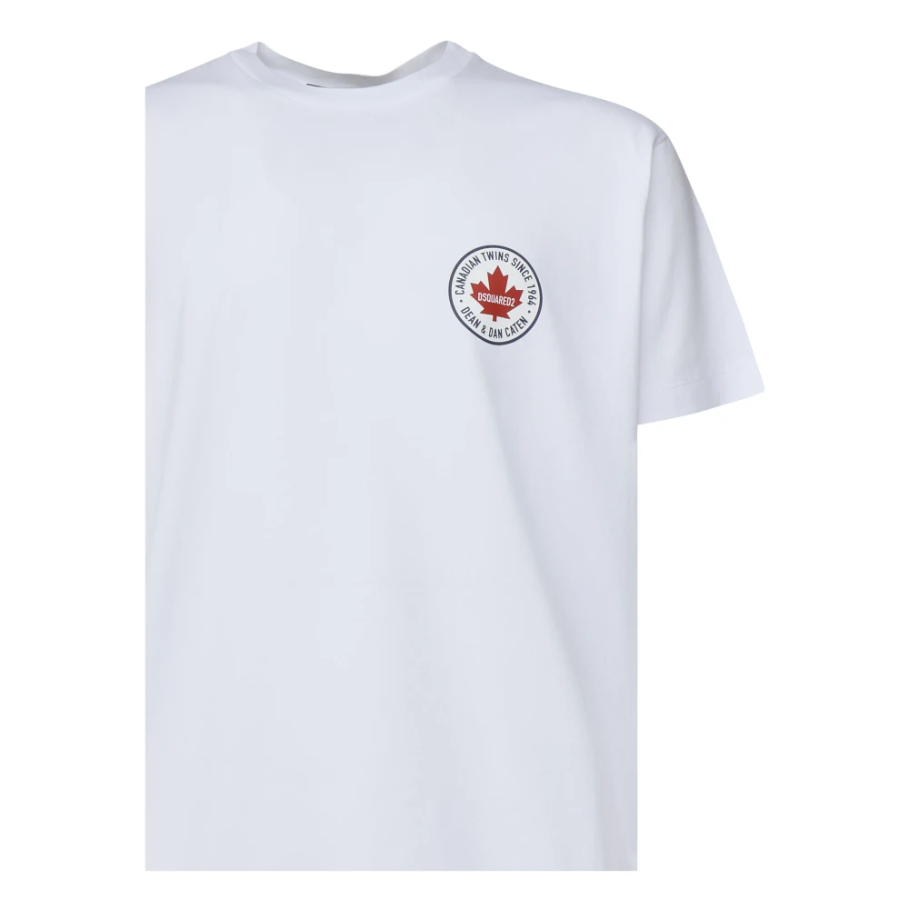 Dsquared2 Logo Print White T-shirt Polo White Heren