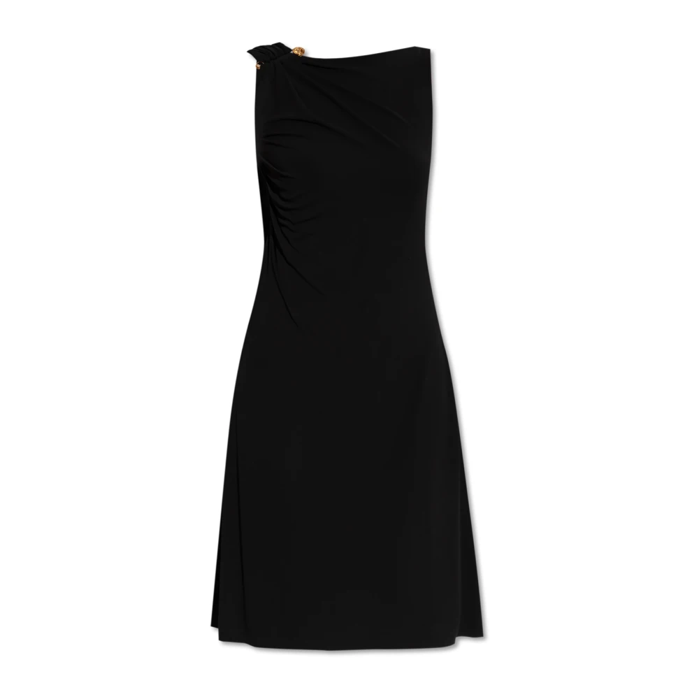 Versace Women's Black Dress With Decorative Safety Pin - Short Dresses - S - Dresses