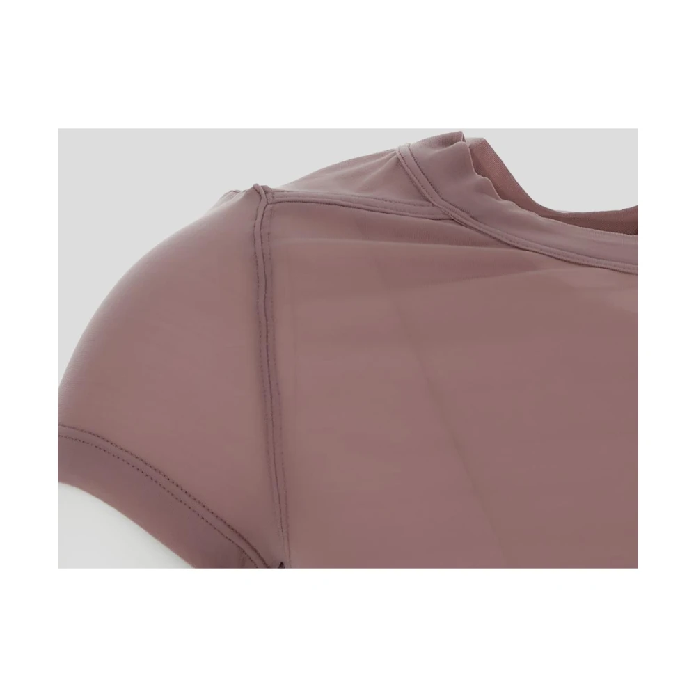 Rick Owens Luxe Cupro Cropped T-Shirt Pink Dames