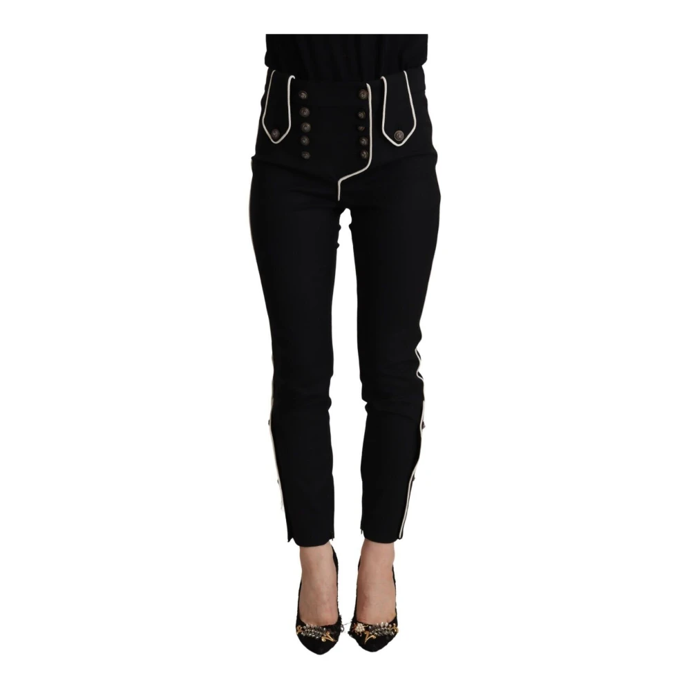 Dolce & Gabbana Damen Schwarz Hosen, K, Sgröße: