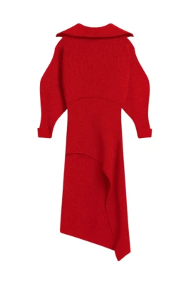 Wool Cashmere Slash Midi Dress