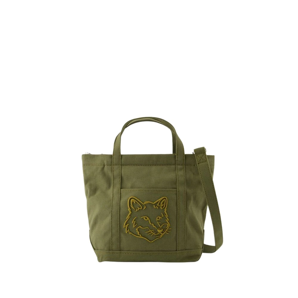 Maison Kitsuné Schoudertas met logo Green Unisex