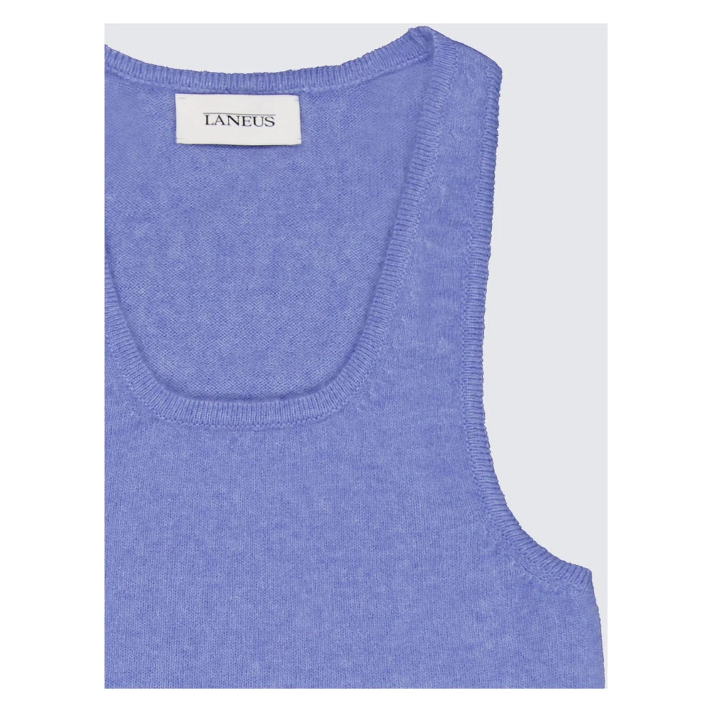 Laneus Wollen Mouwloze Top Blue Dames