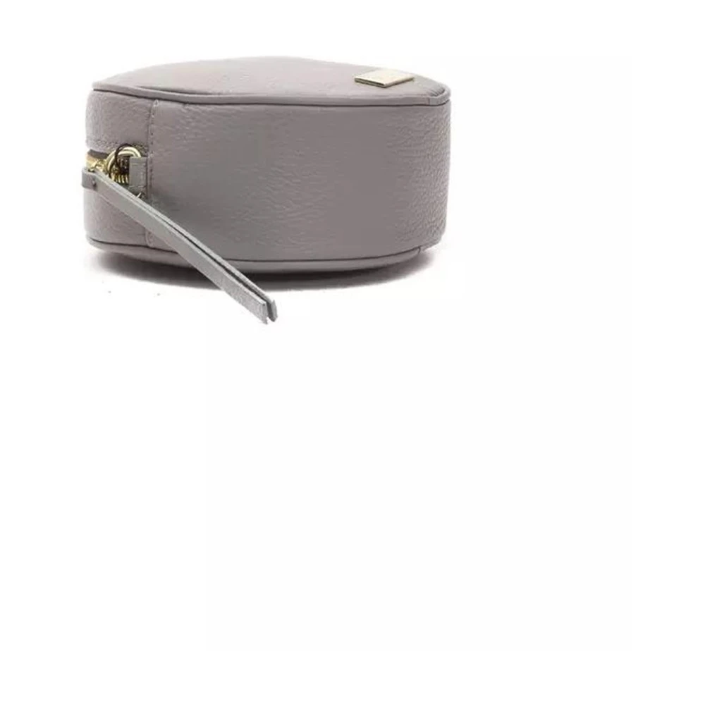 Pompei Donatella Grijze Leren Ovale Crossbody Tas Gray Dames
