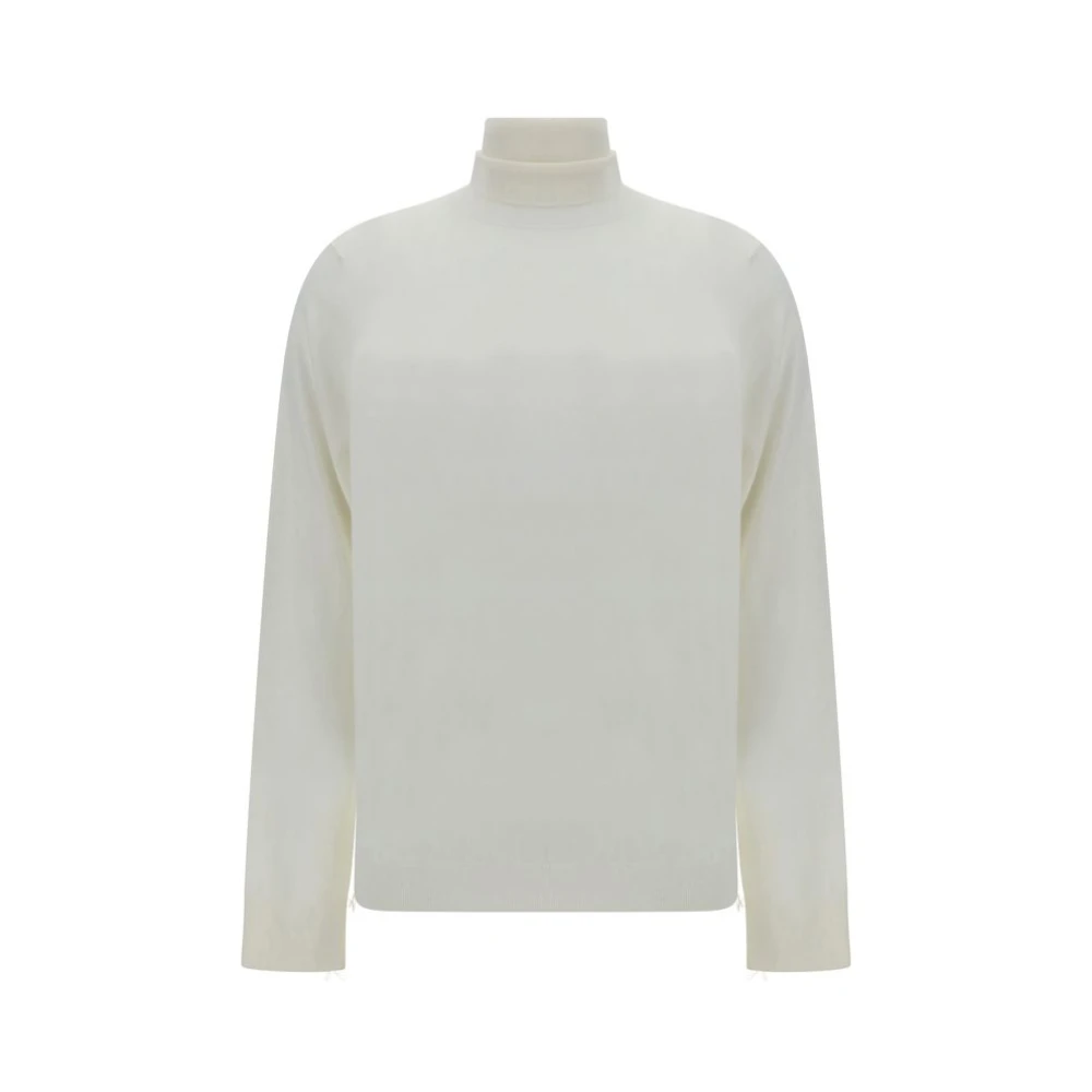 Maison Margiela Geribbelde wollen coltrui White Dames