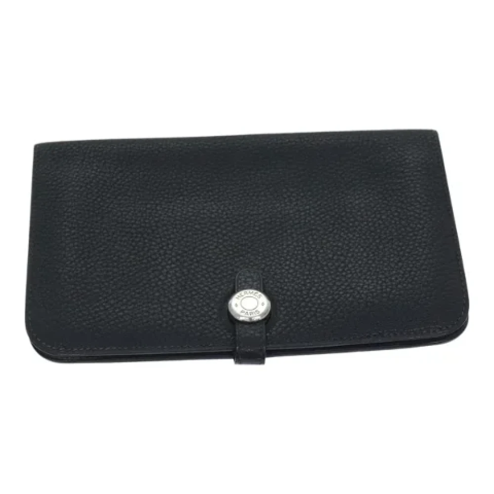 Hermès Vintage Pre-owned Leather wallets Black Dames