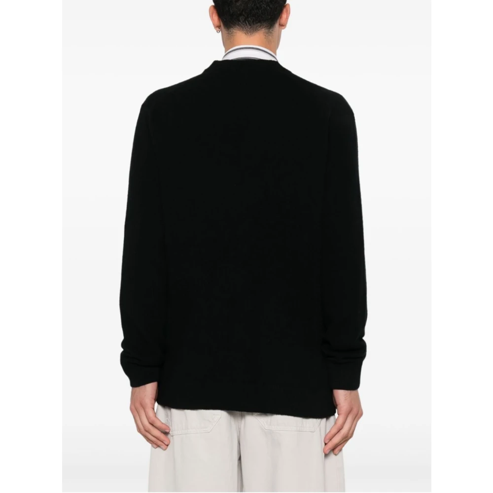 Maison Kitsuné Zwart Gebreid Vest Aw24 Black Heren