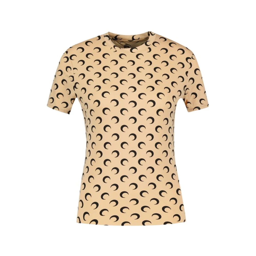 Marine Serre Bruine Moon Jersey T-shirt Synthetisch Brown Dames