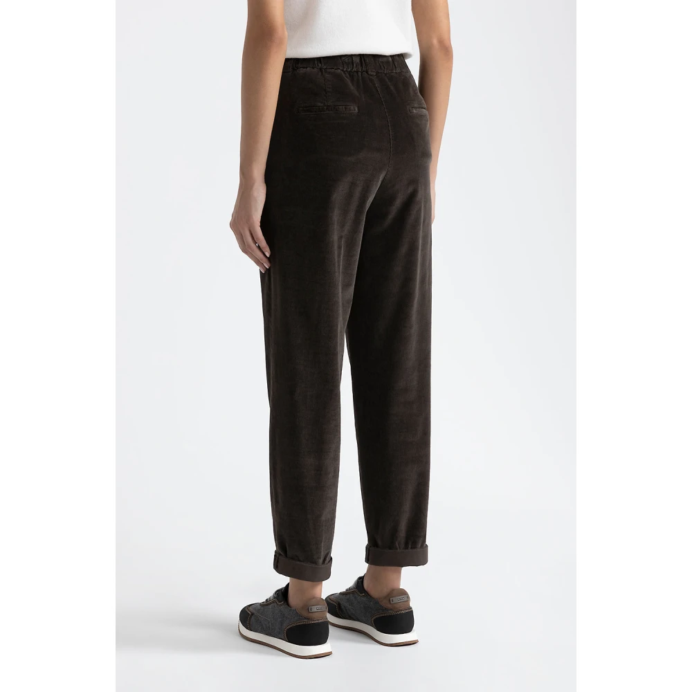 PESERICO Needlecord wortelbroek Brown Dames