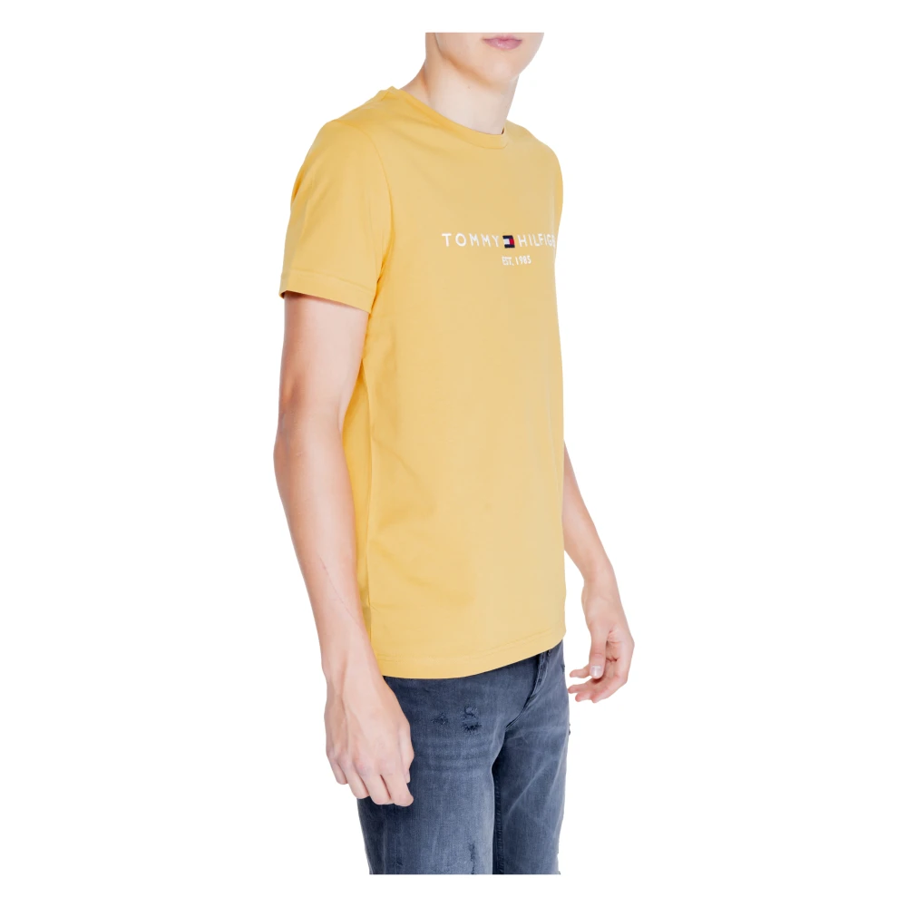 Tommy Hilfiger Logo Tee Heren Katoen Collectie Yellow Heren