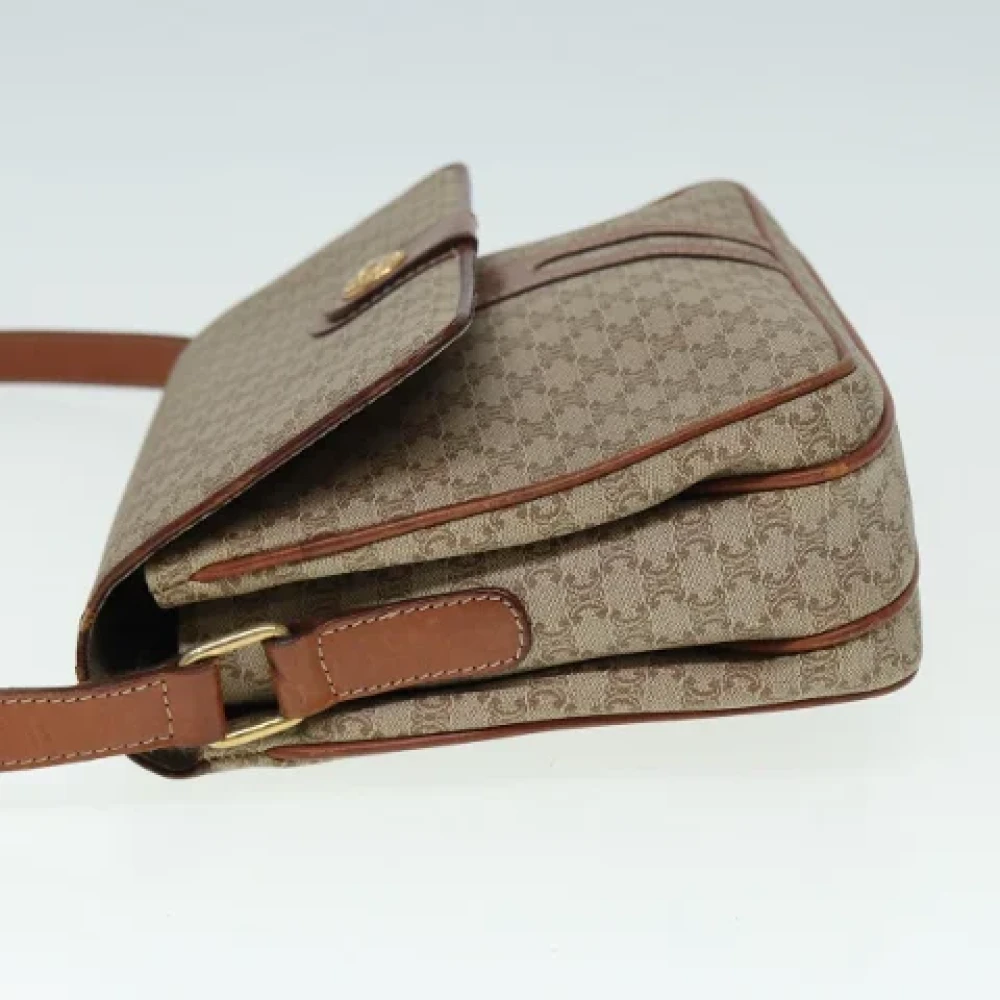 Celine Vintage Pre-owned Leather shoulder-bags Beige Dames