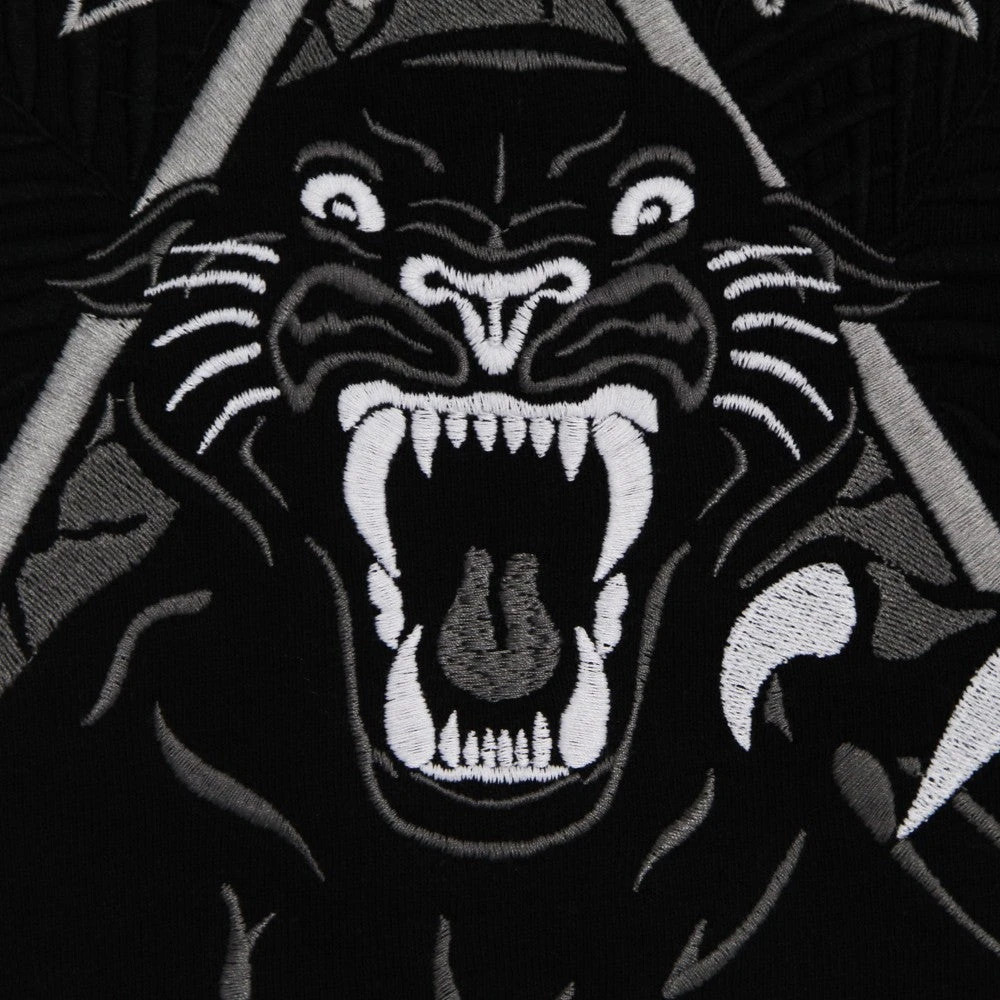 Propaganda Zwarte Panther Geborduurde Hoodie Lichtgewicht Sweatshirt Black Heren
