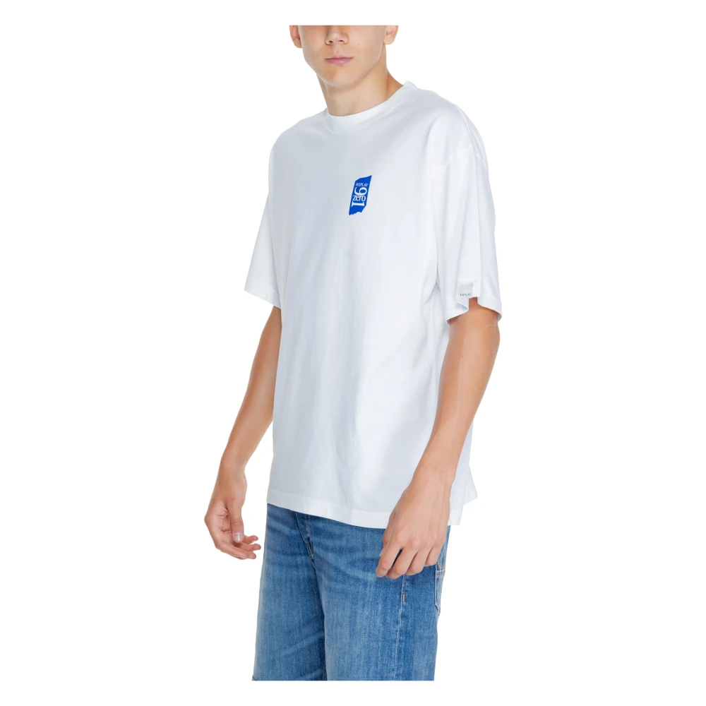 Replay Wit Katoenen T-Shirt White Heren