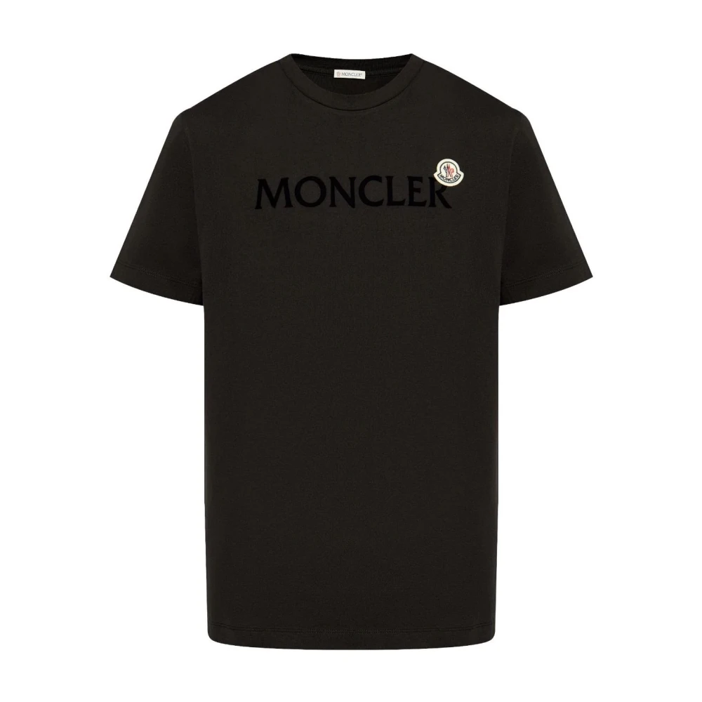Moncler Korte mouw T-shirt van katoen Black Heren