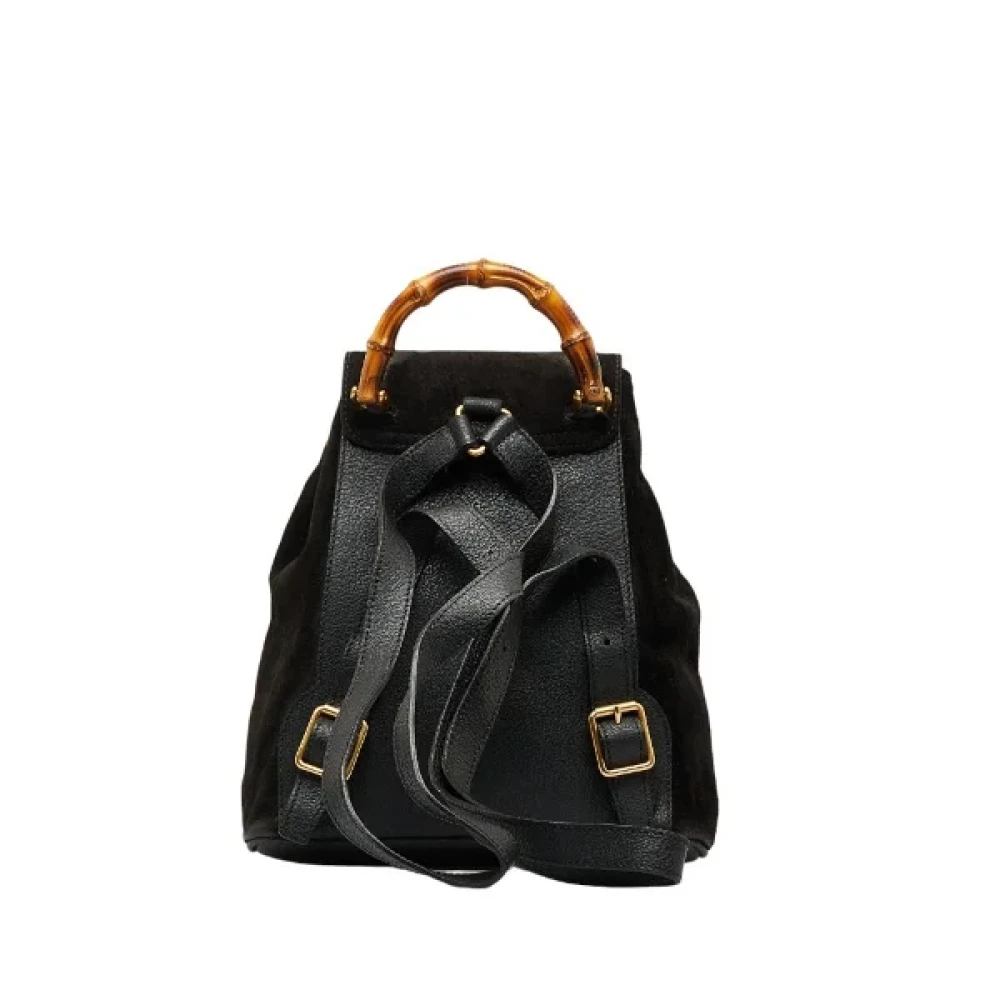 Gucci Vintage Pre-owned Suede backpacks Black Dames