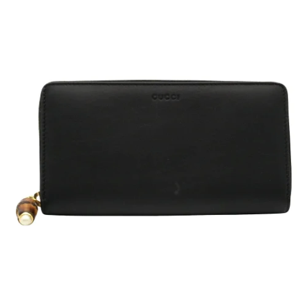 Gucci Vintage Pre-owned Leather wallets Black Dames