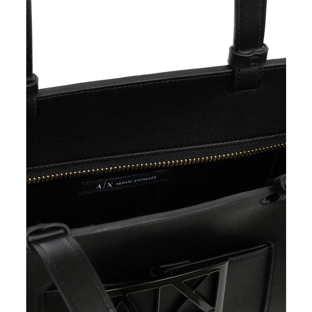 Armani Exchange Stijlvolle Tote Tas met Rits Black Dames