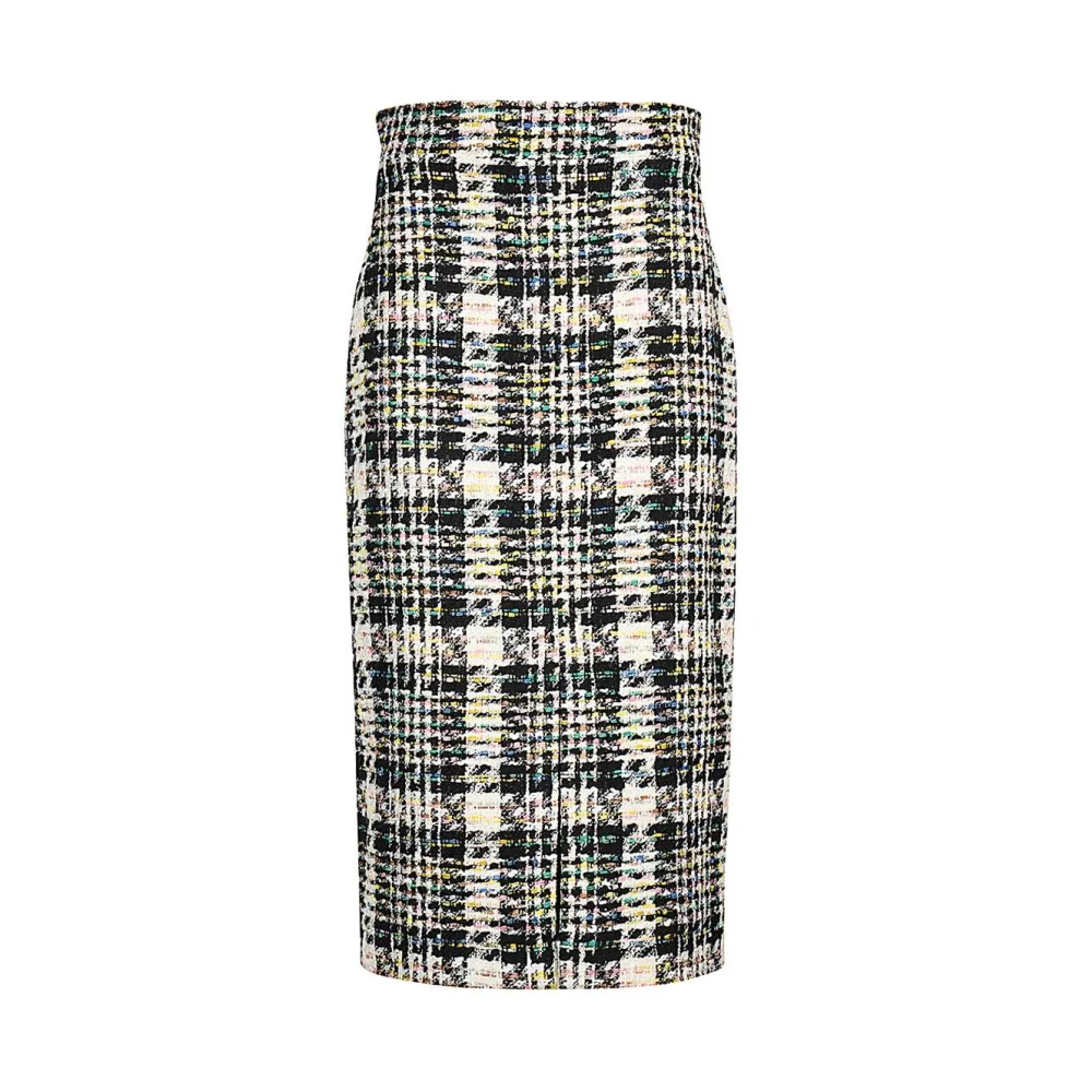 Silke Tweed Midi Kjol med Slits