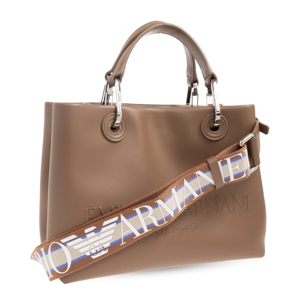 Emporio Armani Shopper tas met logo Brown Dames