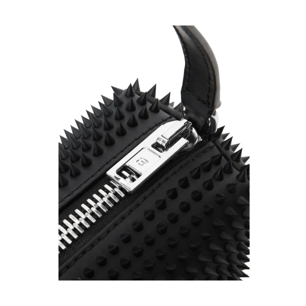 alexander wang Gespikkelde Leren Handtas met Logoprint Black Dames