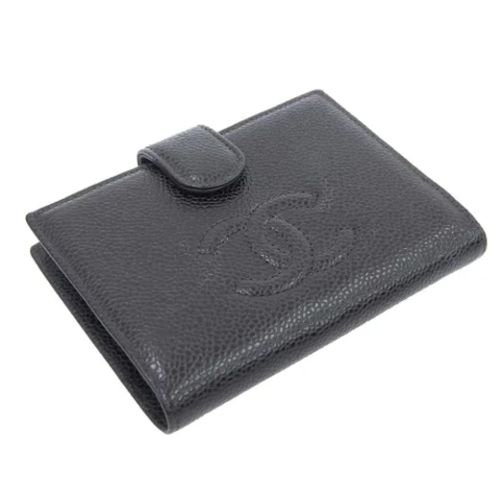 Chanel Vintage Pre-owned Leather wallets Black Dames