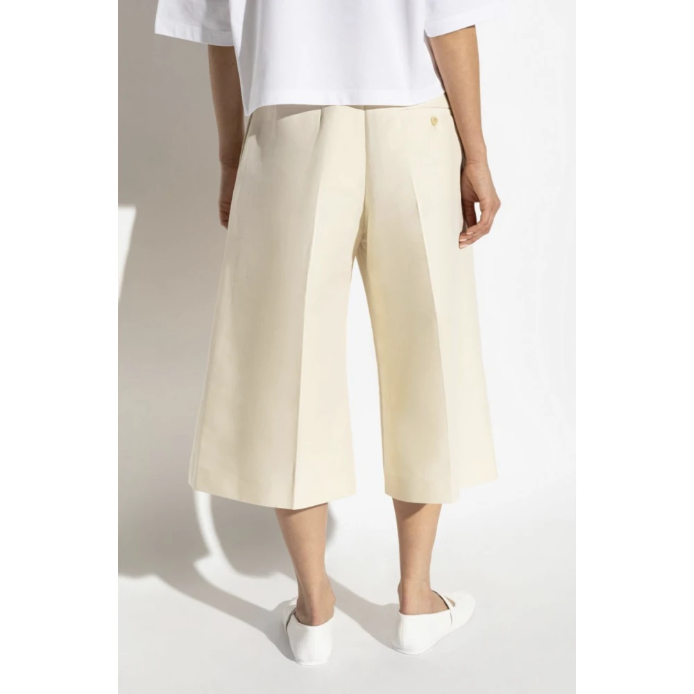 Marni Beige Cropped High Waisted Broek Beige Dames