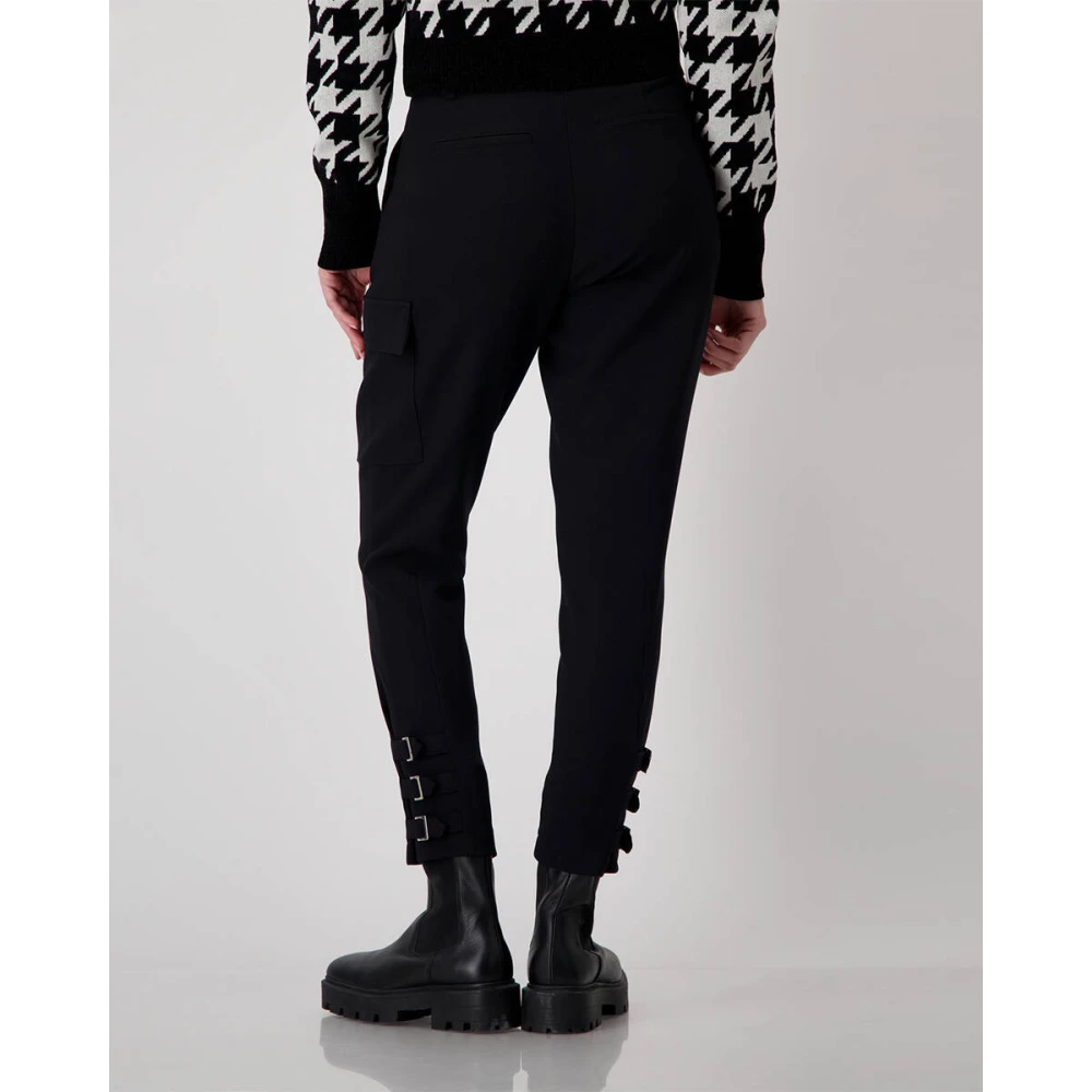 monari Cargo Zwarte Broek 807793 Black Dames