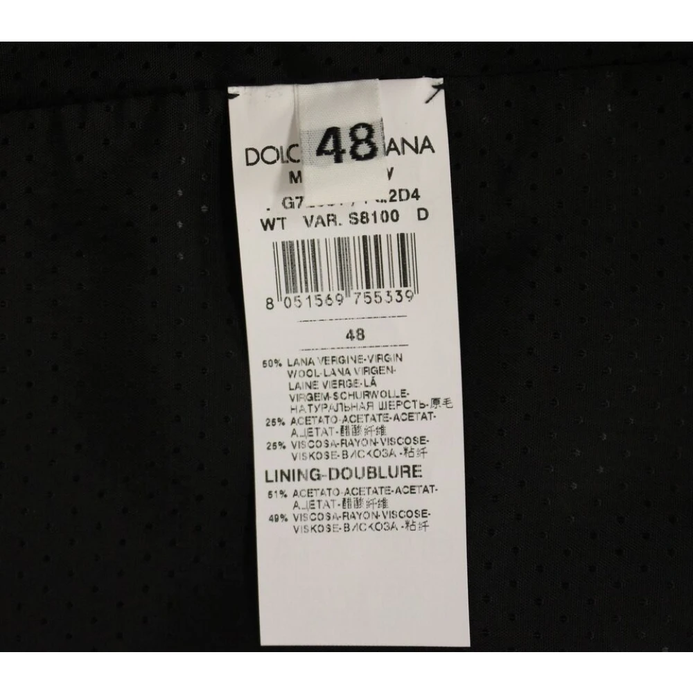 Dolce & Gabbana Elegante Grijze Wollen Blend Jurk Vest Gray Heren
