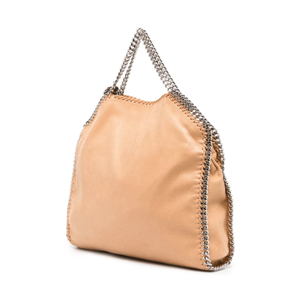 Stella Mccartney Beige Falabella Tas met Gehamerd Textuur en Diervriendelijk Leer Beige Dames