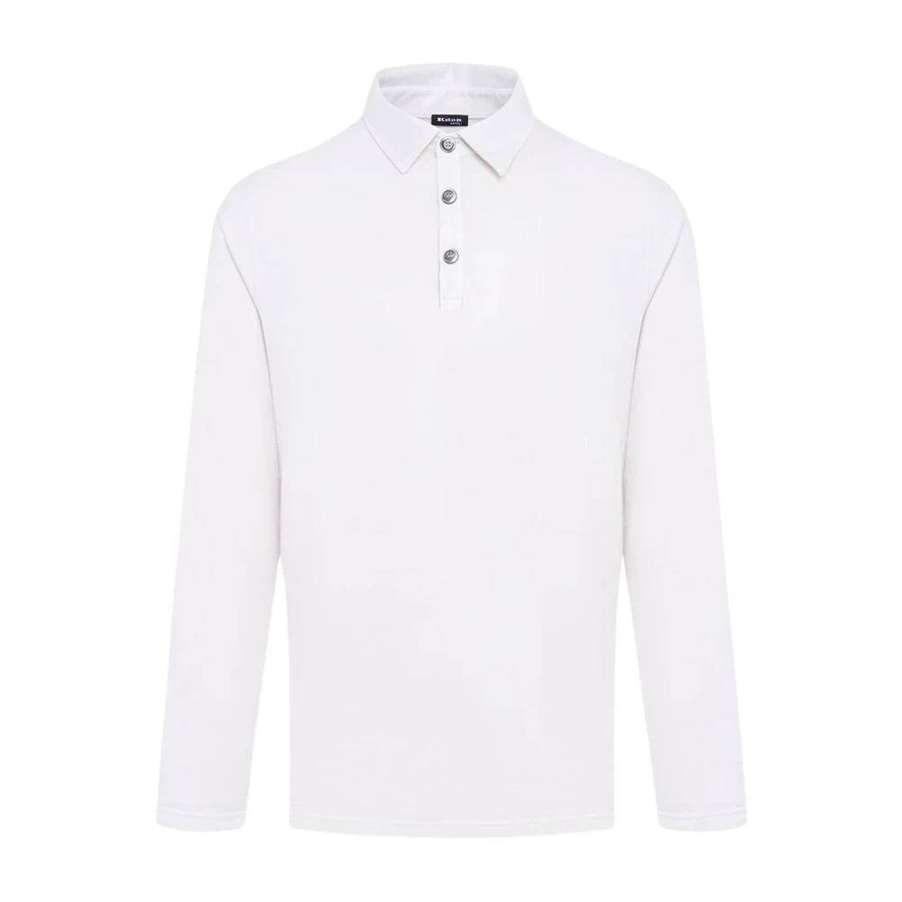 Kiton Bomull Kashmir Polotröja Vit White, Herr