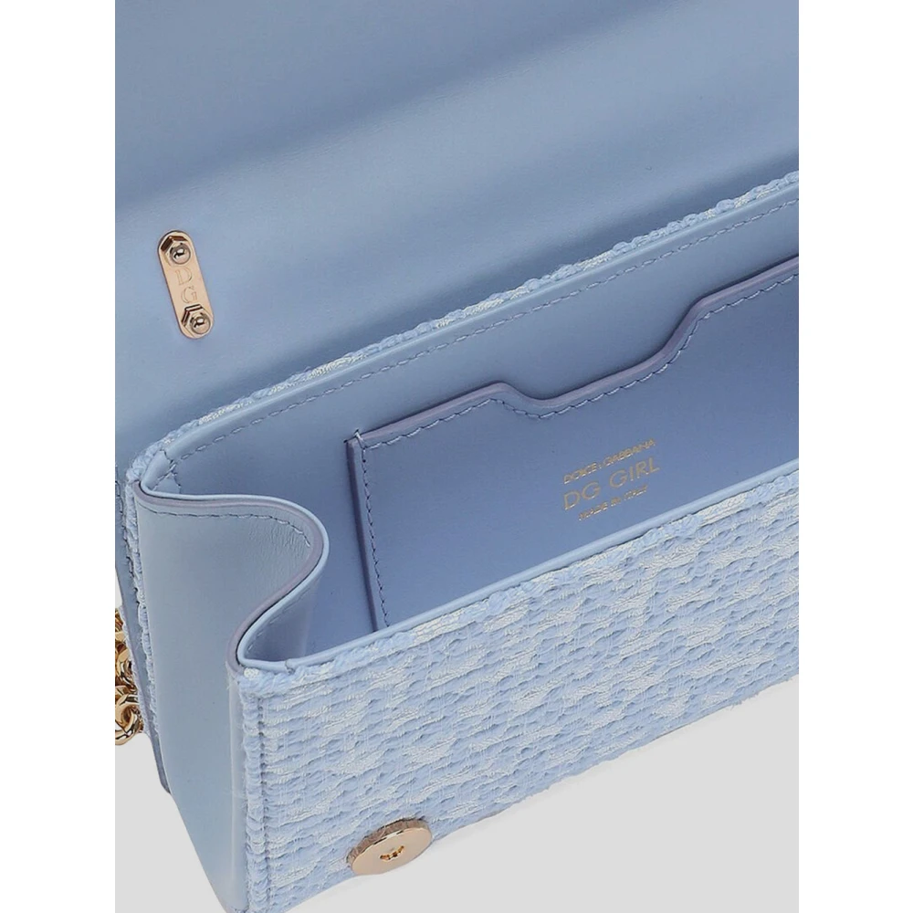 Dolce & Gabbana Leren Telefoon Tas Bouclè Blue Dames