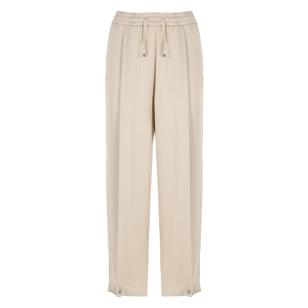 Herno Beige Satijnen Broek met Koord Beige Dames