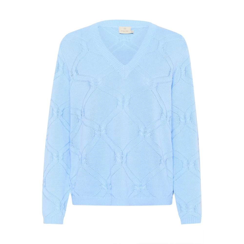 Kaffe Windsurfer Gebreide Trui Sweater Blue Dames