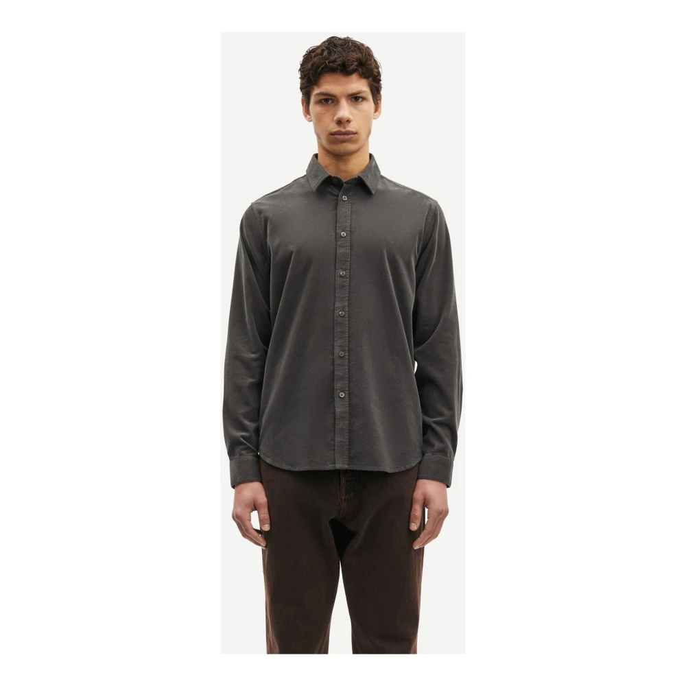 Samsøe Ribfluwelen Shirt Vulkanische As Gray Heren
