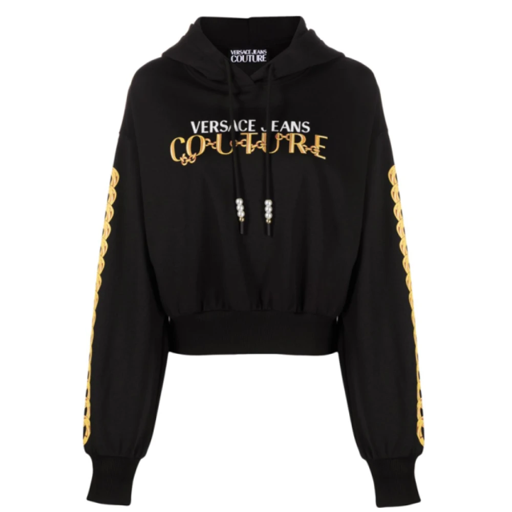Versace Jeans Couture Logo Couture Sweater in Zwart Black Dames