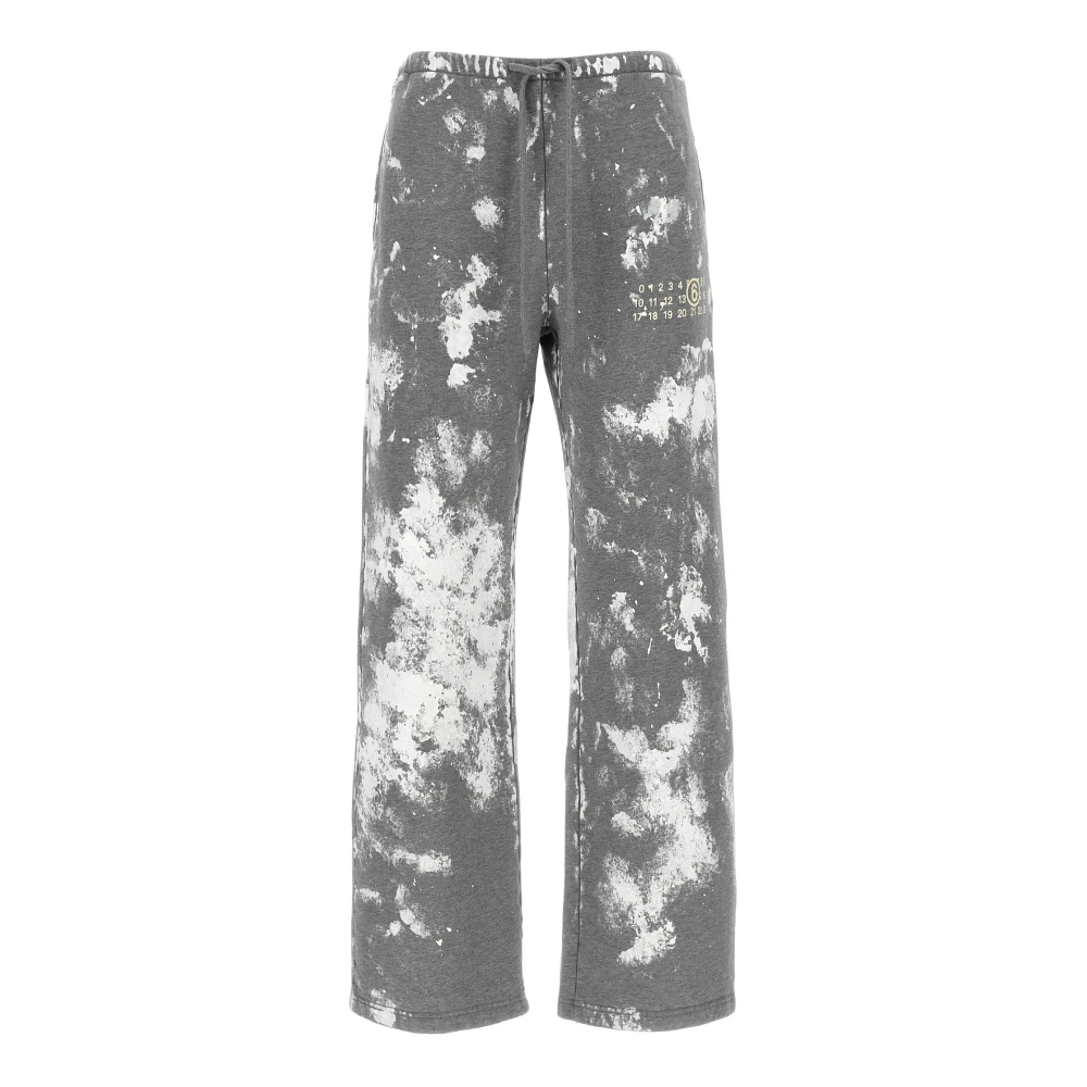 Mm6 Maison Margiela Women's Gray Sweatpants, 2XS, Numeric Signature Joggers