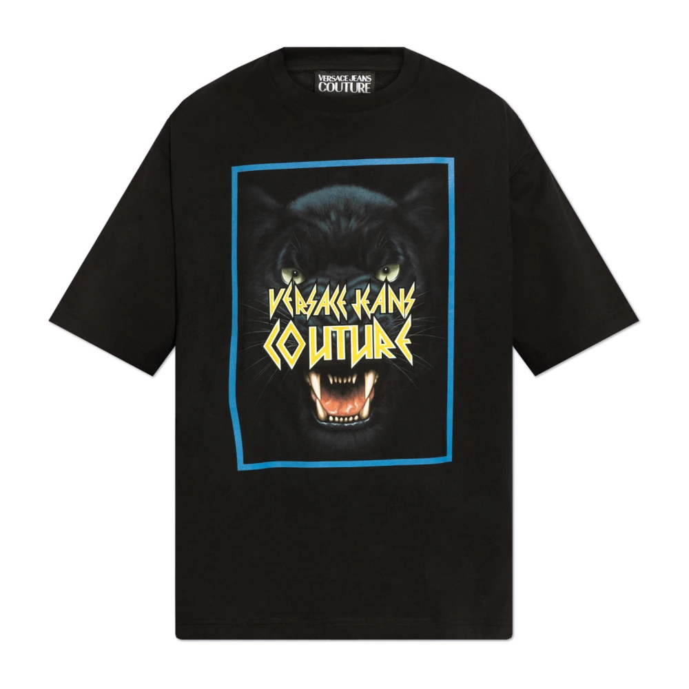 Versace Jeans Couture Bedrukt T-shirt Black Heren