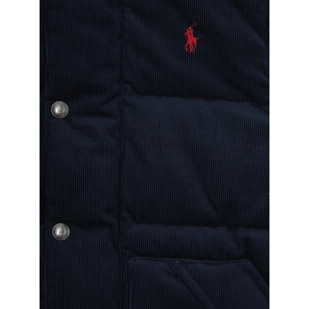 Polo Ralph Lauren Blauwe Velvet Donsjas met Logo Blue Heren